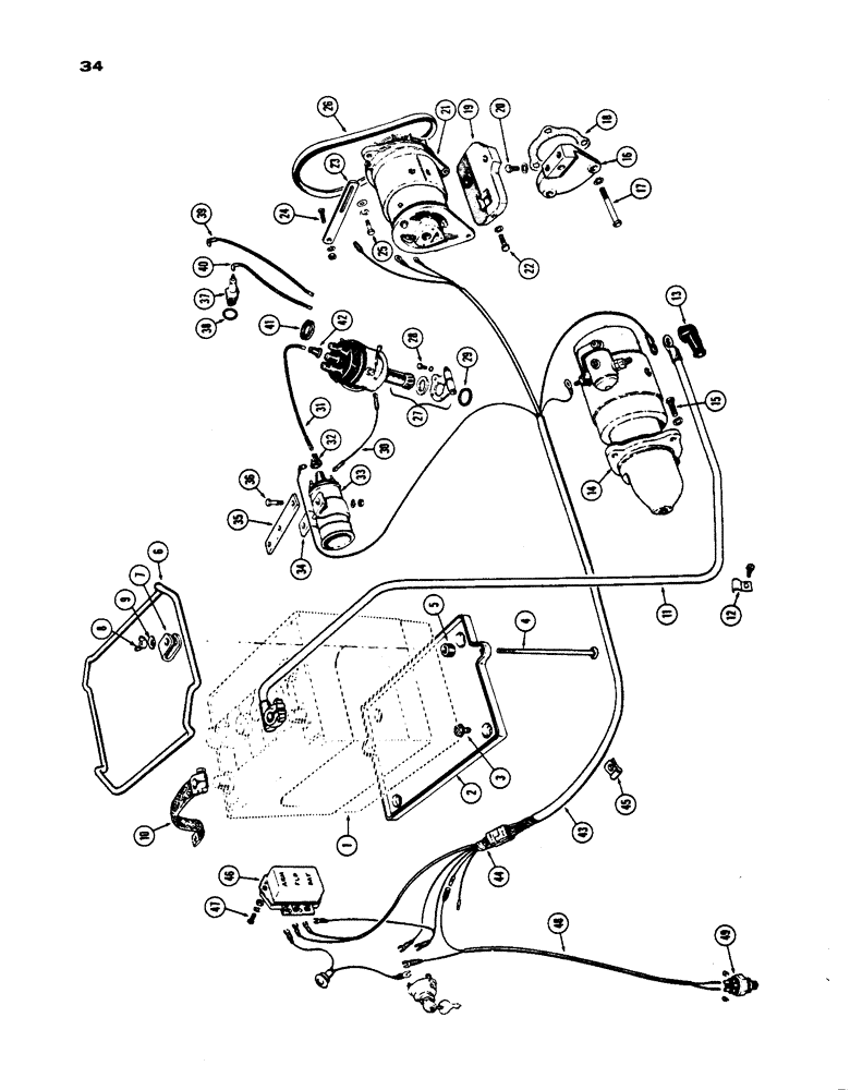 Схема запчастей Case IH 430 - (034) - ELECTRICAL SYSTEM, PRIOR TO S/N 8262800, 430 MODEL, 148B SPARK IGNITION ENGINE (04) - ELECTRICAL SYSTEMS