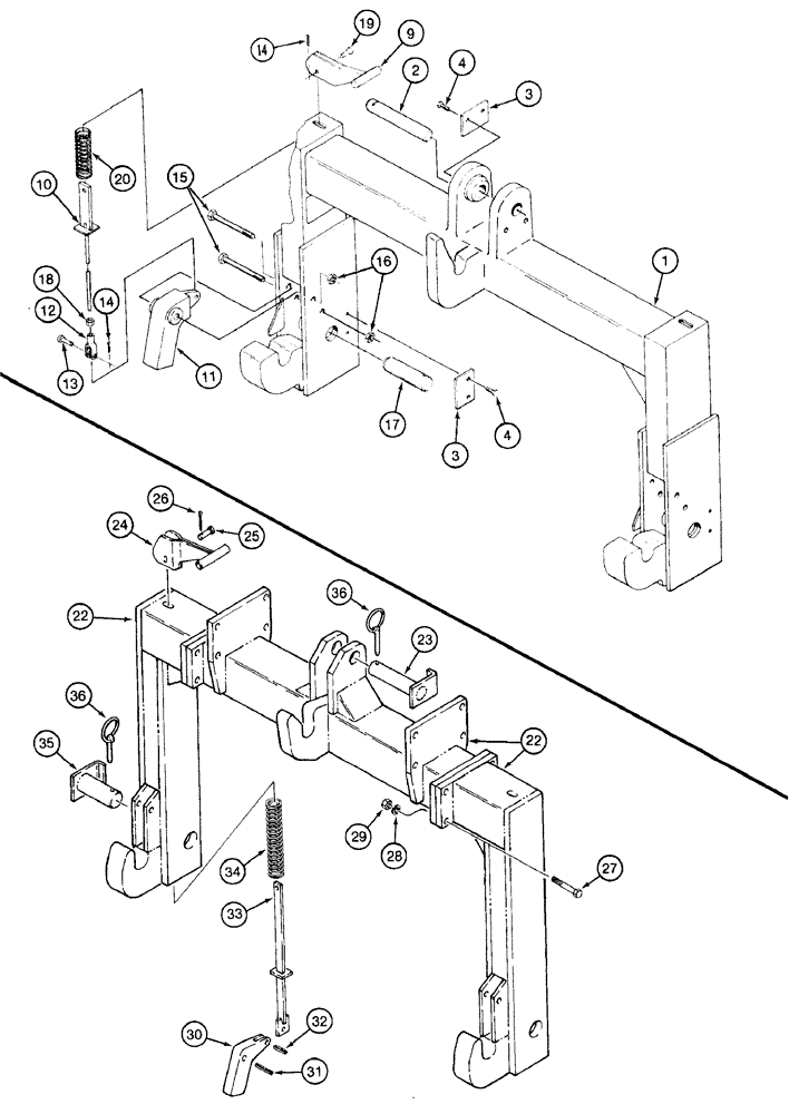 Схема запчастей Case IH 7220 - (9-010) - QUICK HITCH COUPLER, CATEGORY III (IF EQUIPPED) (09) - CHASSIS/ATTACHMENTS