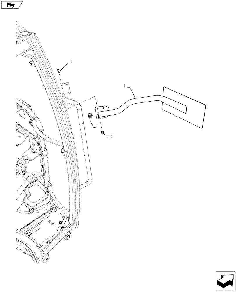 Схема запчастей Case IH FARMALL 105C - (88.100.AC[05]) - VAR - 334230, 334231 - LICENSE PLATE LAMP & SUPPORT, FRONT - ISO (88) - ACCESSORIES