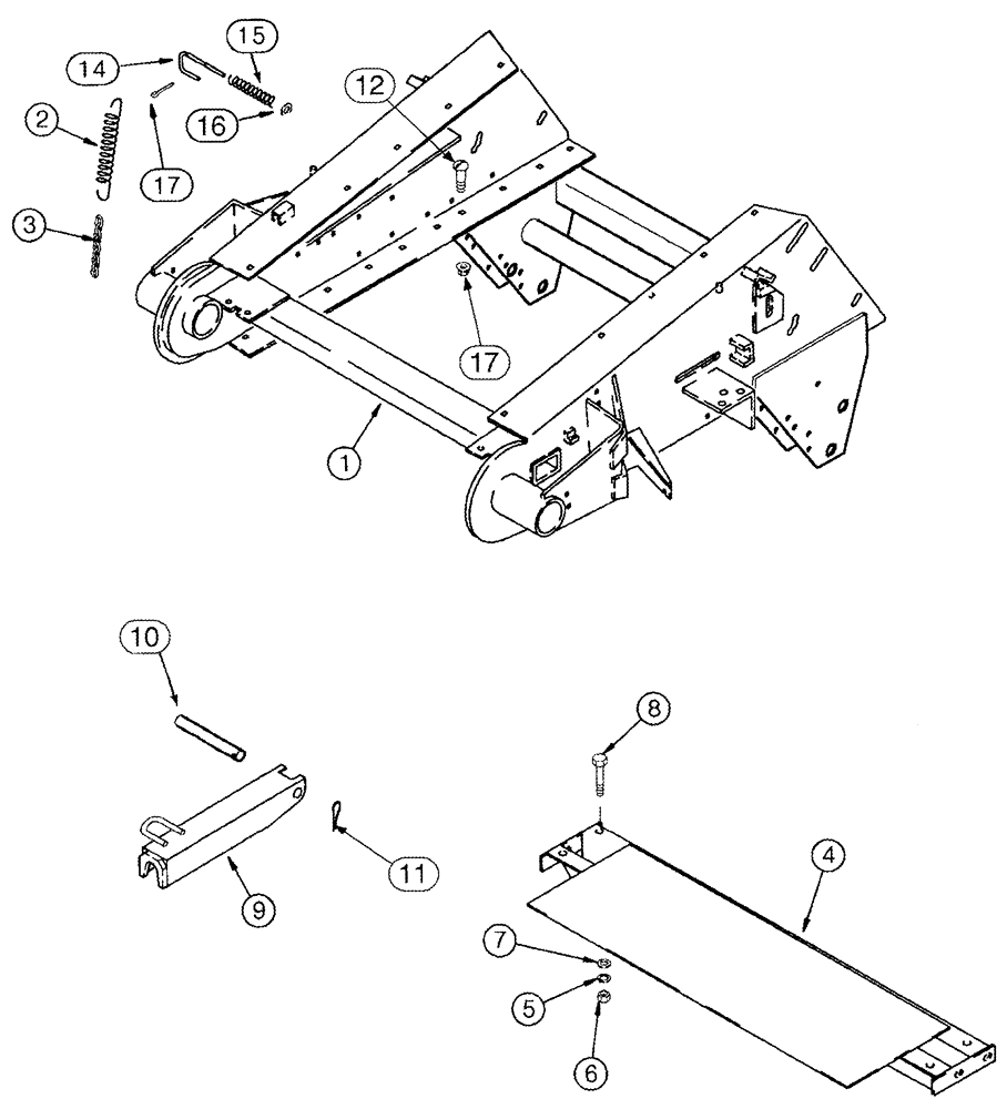 Схема запчастей Case IH 2388 - (09A-16) - FEEDER - SUPPORTS AND LIFT BRACKET (13) - FEEDER