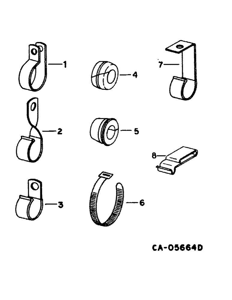 Схема запчастей Case IH 1480 - (08-01) - ELECTRICAL, CLIPS, GROMMETS AND STRIPS (06) - ELECTRICAL