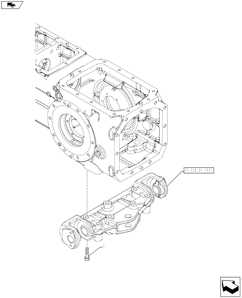 Схема запчастей Case IH FARMALL 115C - (37.100.AF[04]) - VAR - 334202, 334203, 334209 - TOWING EQUIPMENT, BOLT (37) - HITCHES, DRAWBARS & IMPLEMENT COUPLINGS