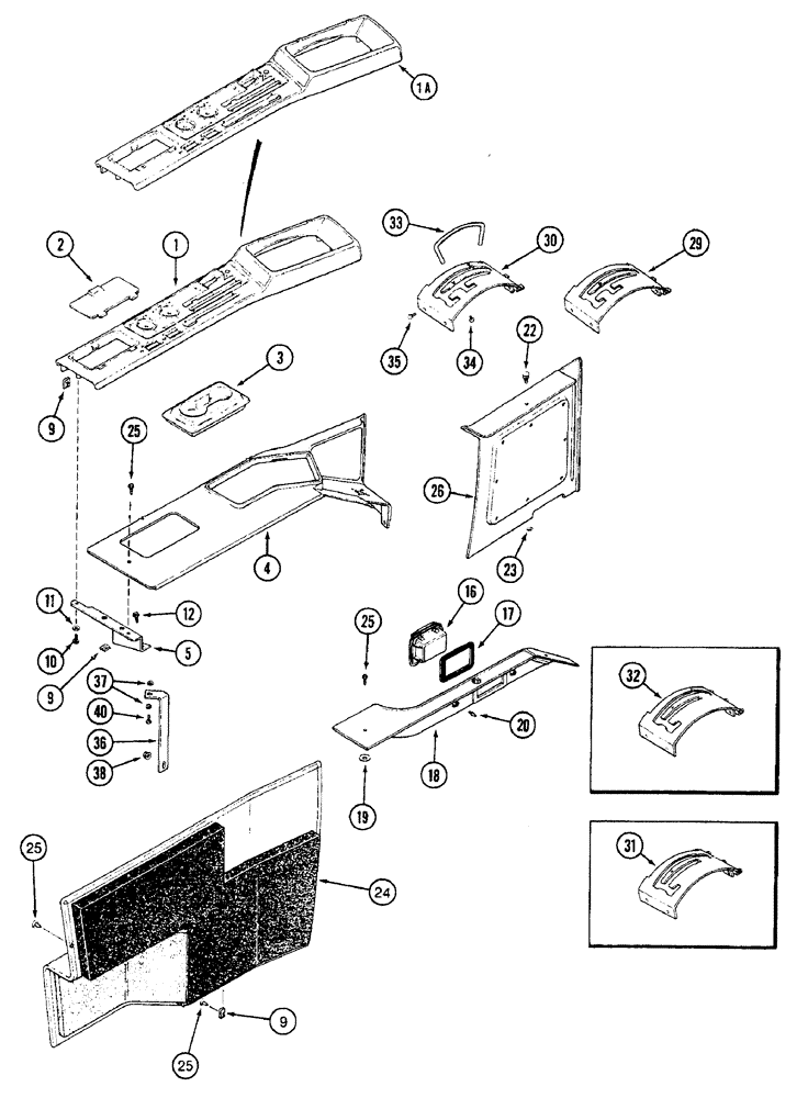 Схема запчастей Case IH 7230 - (9-050) - CAB, CONTROL CONSOLE (09) - CHASSIS/ATTACHMENTS