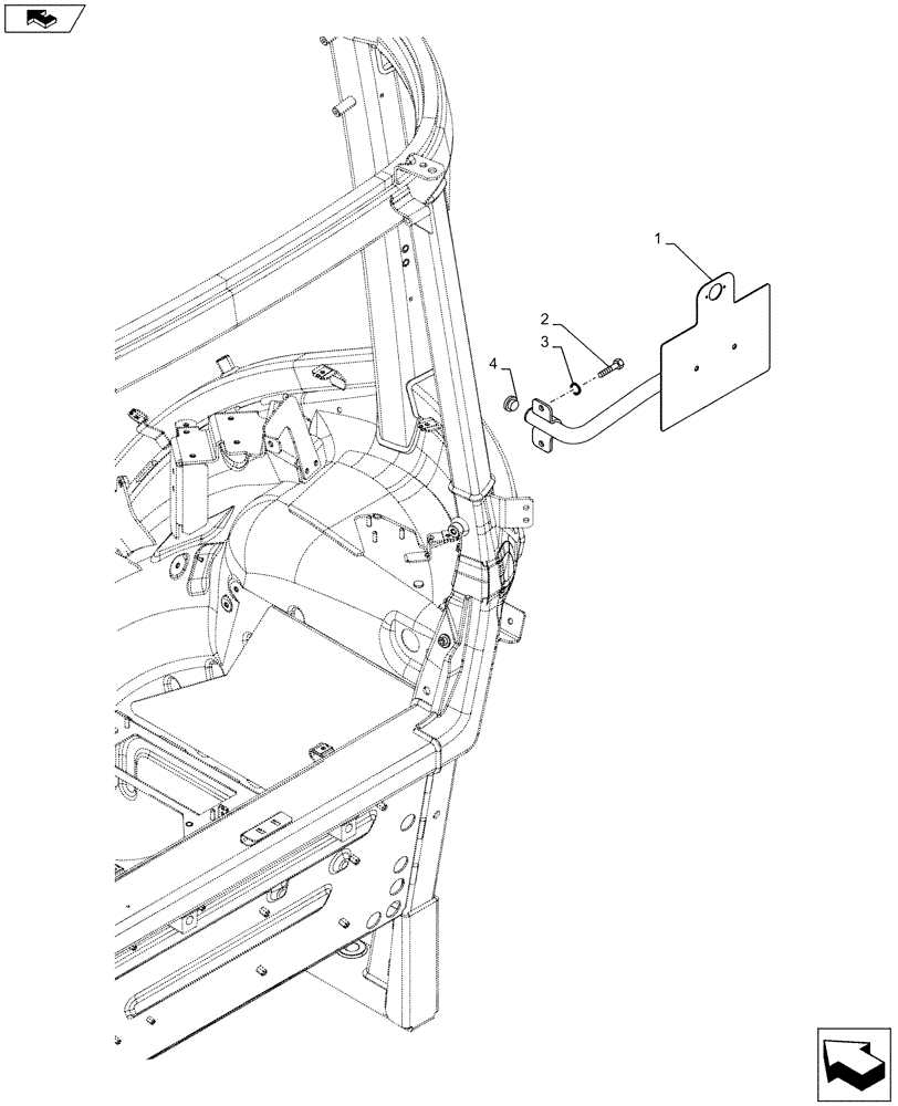 Схема запчастей Case IH FARMALL 105C - (88.100.AC[06]) - VAR - 334228, 334229, 334232 - LICENSE PLATE LAMP & SUPPORT, W/O CAB - ISO (88) - ACCESSORIES