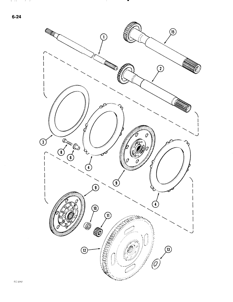 Схема запчастей Case IH 2096 - (6-024) - POWER SHIFT TRANSMISSION, TORQUE LIMITER (06) - POWER TRAIN