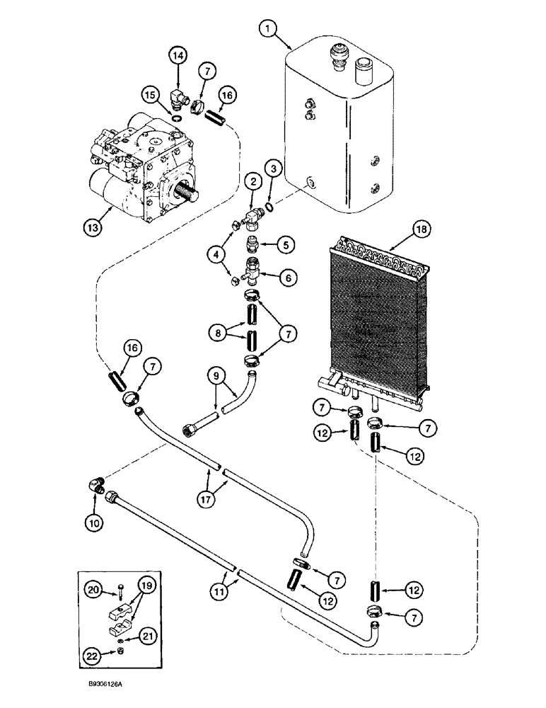 Схема запчастей Case IH 1688 - (8-16) - OIL COOLER SYSTEM, CORN AND GRAIN COMBINE, WITH POWER GUIDE AXLE (07) - HYDRAULICS