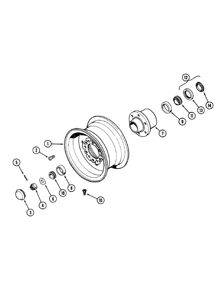 Схема запчастей Case IH 2096 - (5-136) - FRONT WHEEL AND HUB, 6 BOLT HUB (05) - STEERING