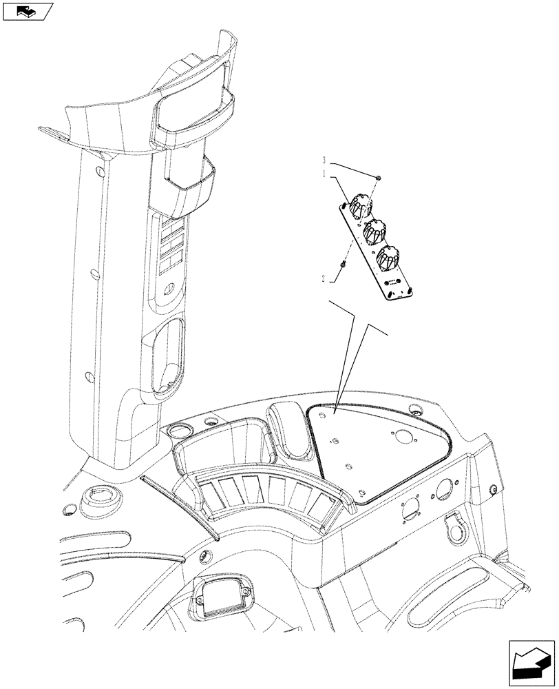 Схема запчастей Case IH FARMALL 85C - (55.523.AH[01]) - VAR - 390832, 743597 - HYDRAULIC LIFT, CONTROL PANEL (HI-LO) (55) - ELECTRICAL SYSTEMS