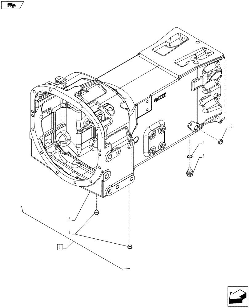 Схема запчастей Case IH FARMALL 85C - (21.112.AC[01]) - TRANSMISSION HOUSING (12X12) (21) - TRANSMISSION