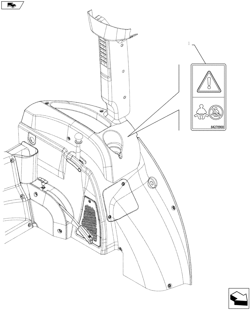 Схема запчастей Case IH FARMALL 115C - (90.108.AC[21]) - VAR - 334180, 334181, 334182, 334183, 334184, 334185, 744588 - WARNING DECAL, W/ CAB - ISO (90) - PLATFORM, CAB, BODYWORK AND DECALS