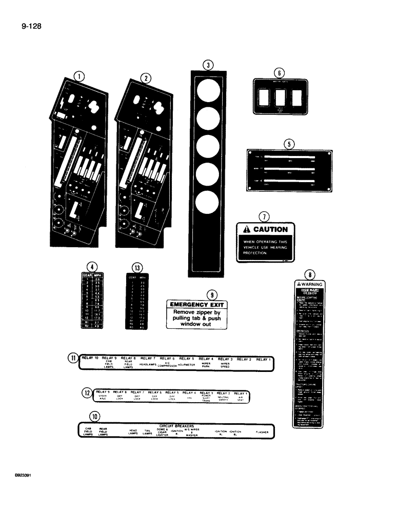 Схема запчастей Case IH 9260 - (9-128) - DECALS (09) - CHASSIS/ATTACHMENTS