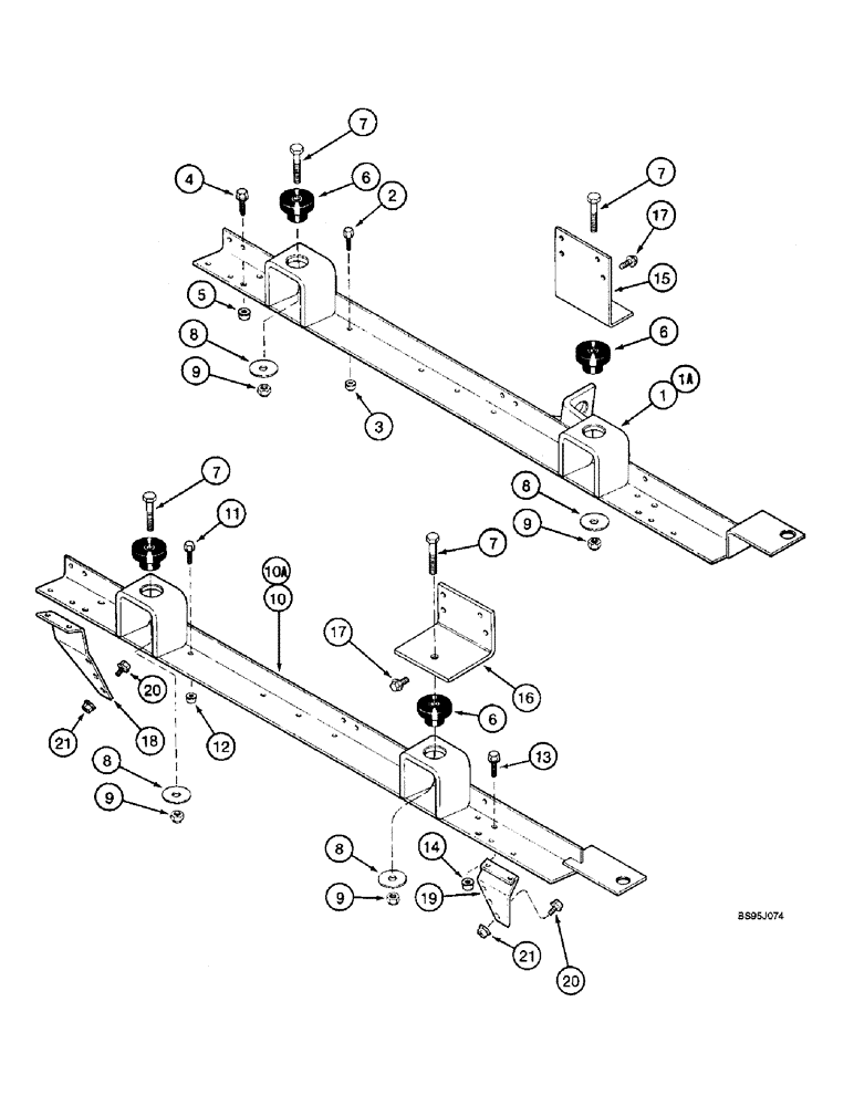 Схема запчастей Case IH 2166 - (2-54) - ENGINE RAILS AND SUPPORTS (01) - ENGINE