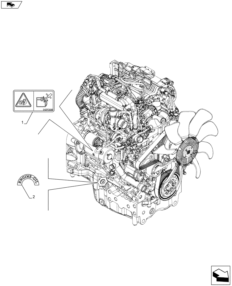 Схема запчастей Case IH FARMALL 115C - (90.108.AC[05]) - VAR - 334220, 334222, 334223, 334230, 334231, 334232, 334356 - WARNING DECAL - ISO (90) - PLATFORM, CAB, BODYWORK AND DECALS