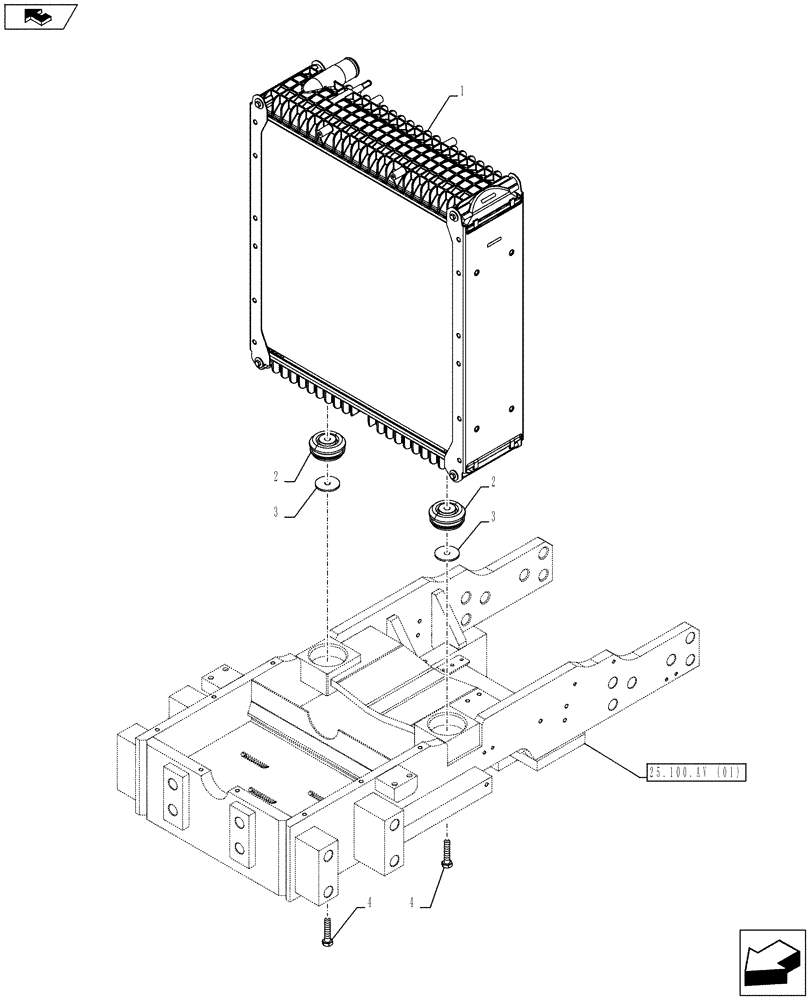 Схема запчастей Case IH FARMALL 115C - (10.400.BE) - VAR - 391013 - RADIATOR (10) - ENGINE