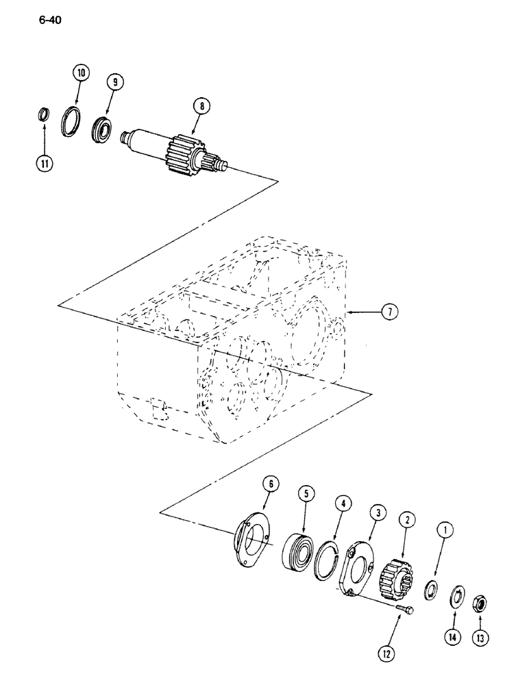 Схема запчастей Case IH 1620 - (6-040) - TRANSMISSION INTERMEDIATE SHAFT (03) - POWER TRAIN