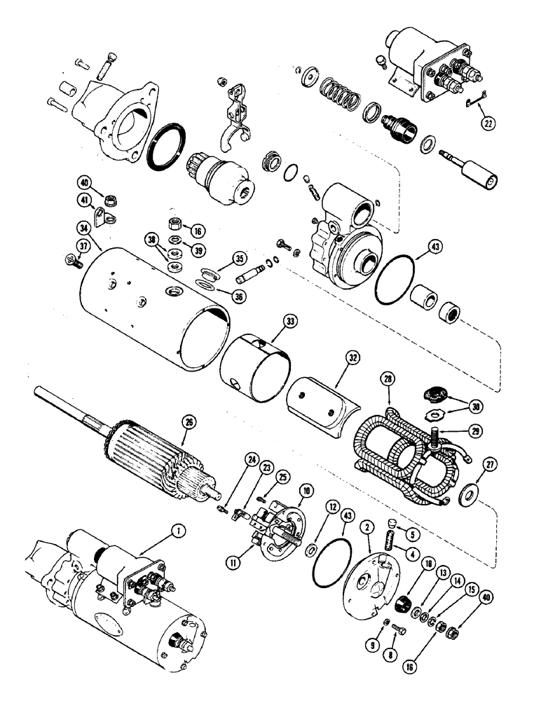 Схема запчастей Case IH 2470 - (106) - STARTER ASSEMBLY (04) - ELECTRICAL SYSTEMS