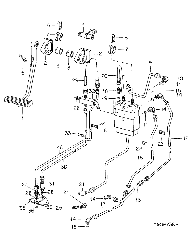 Схема запчастей Case IH 3388 - (04-02) - BRAKES, MASTER BRAKE CONTROLS (5.1) - BRAKES