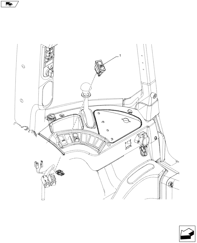 Схема запчастей Case IH FARMALL 105C - (55.046.AJ) - VAR - 743564 - DIFFERENTIAL LOCK, REAR, SWITCH (55) - ELECTRICAL SYSTEMS