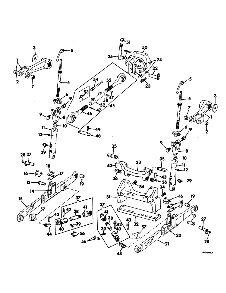 Схема запчастей Case IH 21256 - (K-05) - DRAWBARS AND HITCHES, THREE POINT FASH HITCH Drawbars & Hitches