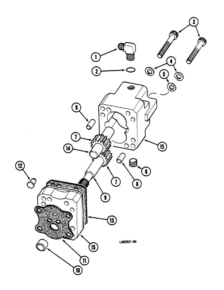 Схема запчастей Case IH 9150 - (3-14) - FUEL PUMP GEAR, L-10 ENGINE (03) - FUEL SYSTEM