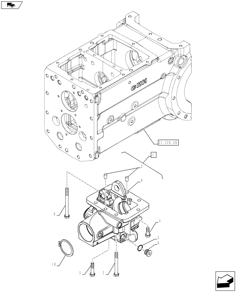 Схема запчастей Case IH FARMALL 85C - (23.202.AD[01]) - 4WD - CASING, PLUG (23) - FOUR WHEEL DRIVE SYSTEM