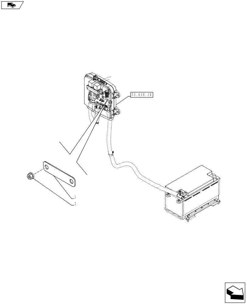 Схема запчастей Case IH FARMALL 85C - (55.302.AI[05]) - VAR - 390742, 73585 - ELECTRONIC SYSTEM BATTERY - NA (55) - ELECTRICAL SYSTEMS