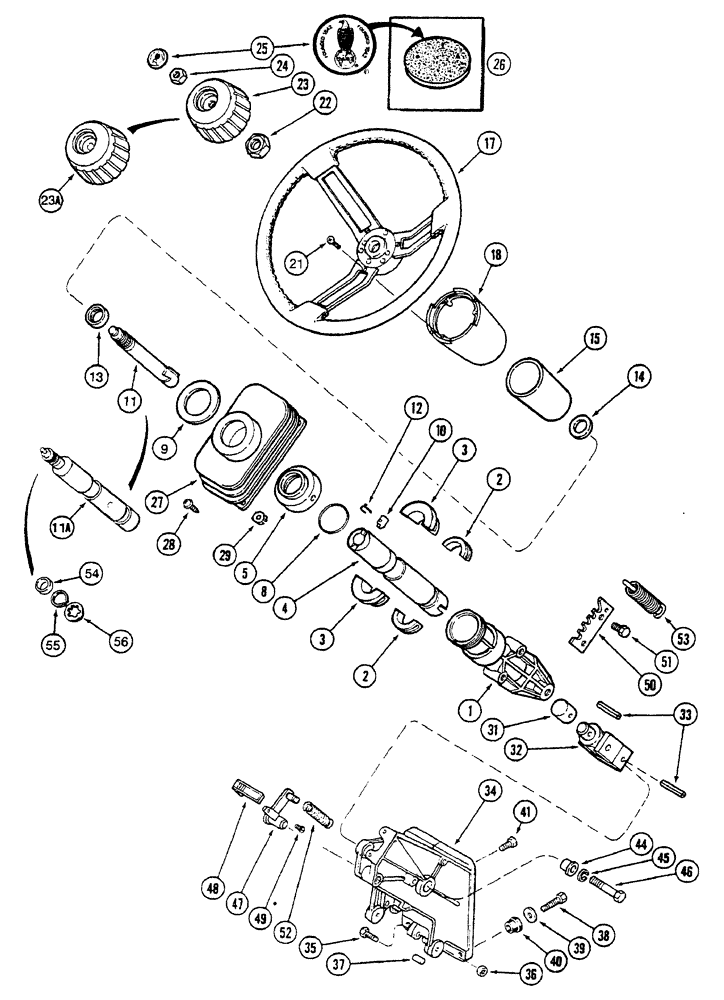 Схема запчастей Case IH 7230 - (5-004) - STEERING WHEEL AND COLUMN, DELUXE (05) - STEERING