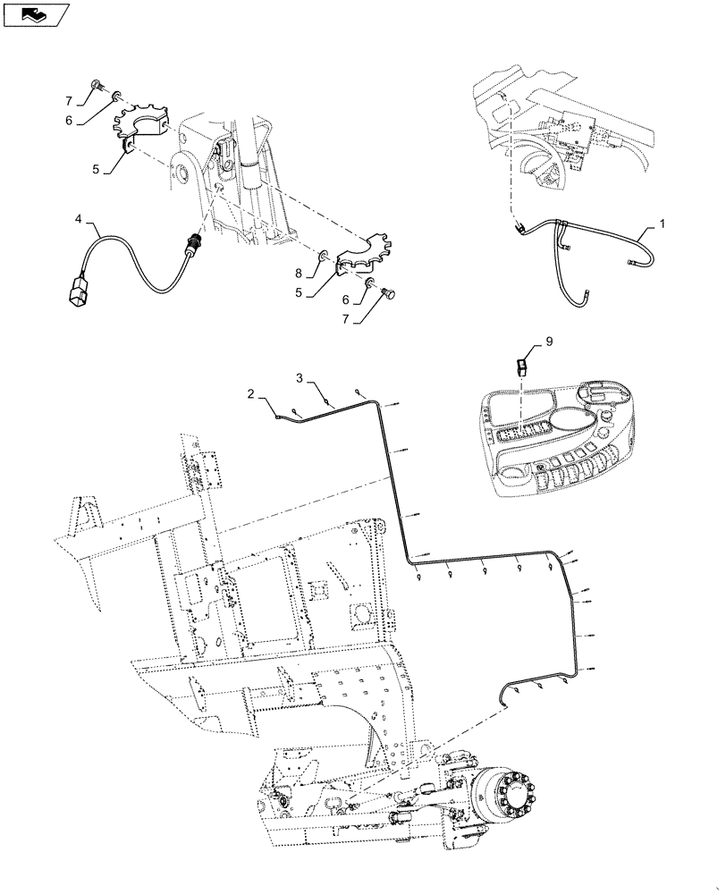 Схема запчастей Case IH 7230 - (88.430.02) - WIRING ASSY, AUTO GUIDANCE SWITCH (88) - ACCESSORIES