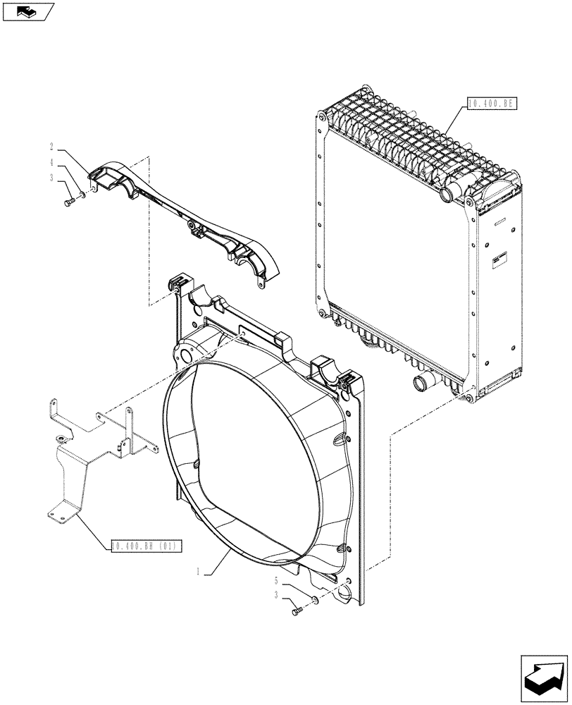 Схема запчастей Case IH FARMALL 115C - (10.400.BF[01]) - VAR - 390200 - RADIATOR FAN SHROUD (10) - ENGINE