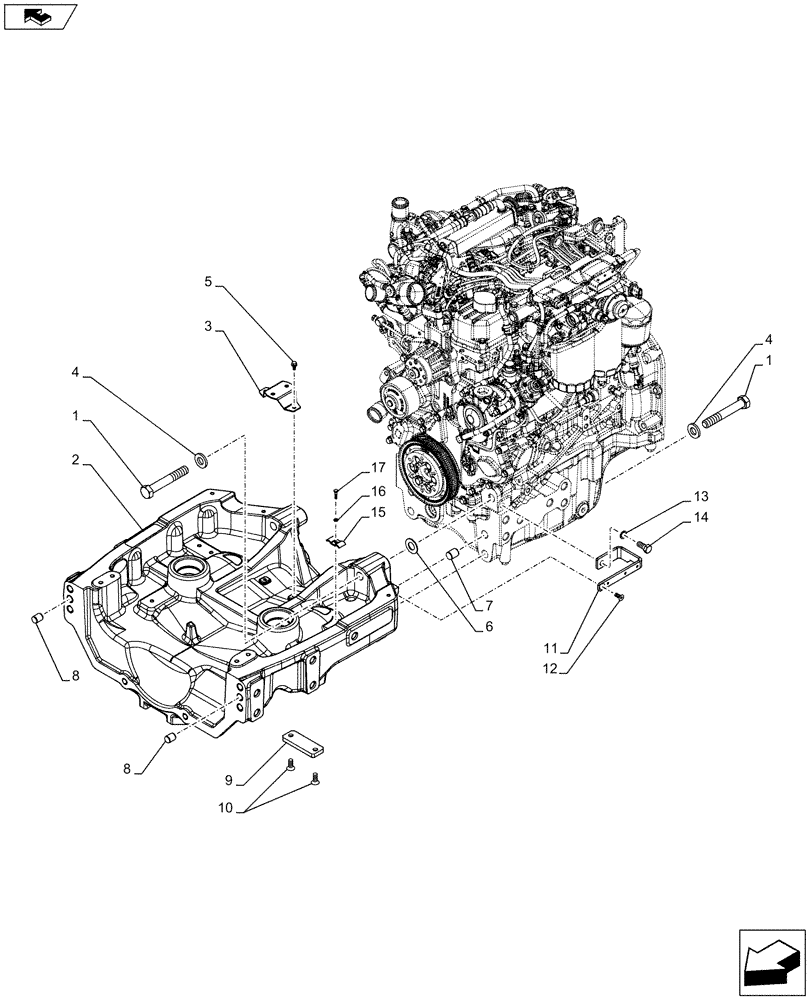 Схема запчастей Case IH FARMALL 85C - (25.100.AV[03]) - VAR - 332789, 334219 - FRONT AXLE SUPPORT, 4WD (25) - FRONT AXLE SYSTEM