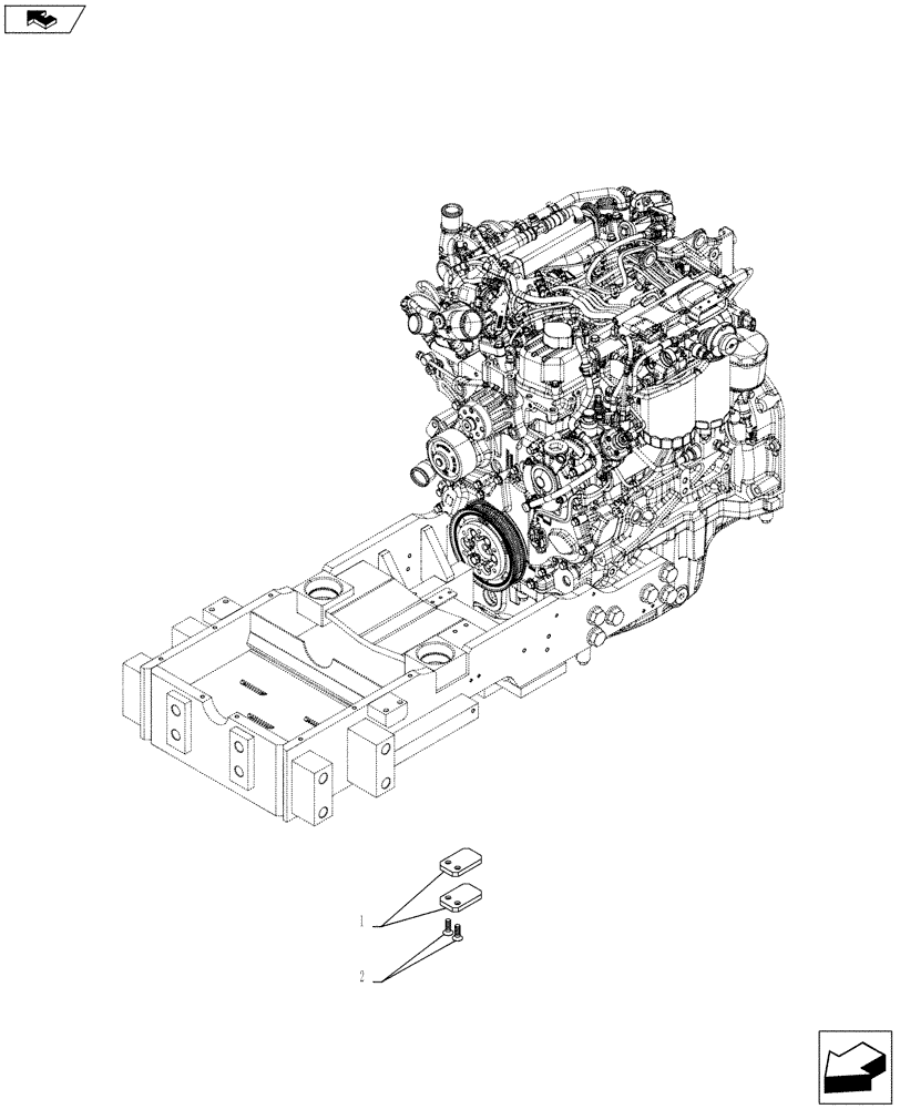 Схема запчастей Case IH FARMALL 85C - (25.100.AV[05]) - VAR - 330489, 333489, 334489, 335489, 339489, 334490, 335490, 336490, 337490, 338498 -FRONT AXLE SUPPORT, SPACER, 4WD (25) - FRONT AXLE SYSTEM