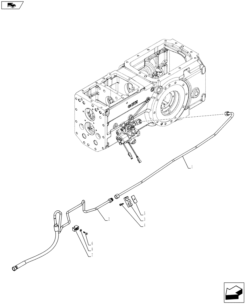 Схема запчастей Case IH FARMALL 85C - (25.102.AT[01]) - VAR - 744782 - DIFFERENTIAL LOCK, FRONT, HYDR LINES - NA (25) - FRONT AXLE SYSTEM