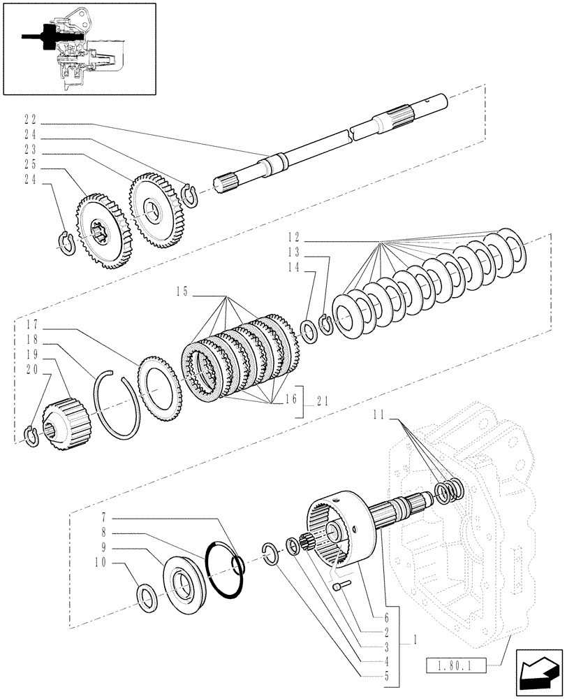 Схема запчастей Case IH PUMA 195 - (1.80.7[01]) - PTO, CLUTCH (07) - HYDRAULIC SYSTEM