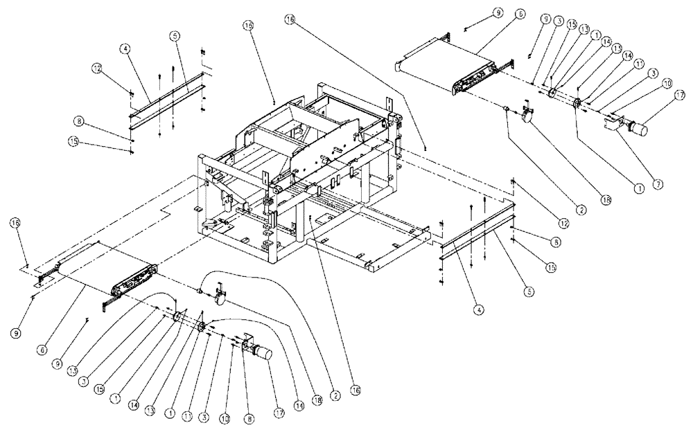 Схема запчастей Case IH 810 - (01-014) - PARTS GROUP, BELT CARTRIDGE, 60’ & 70’ Basic Unit