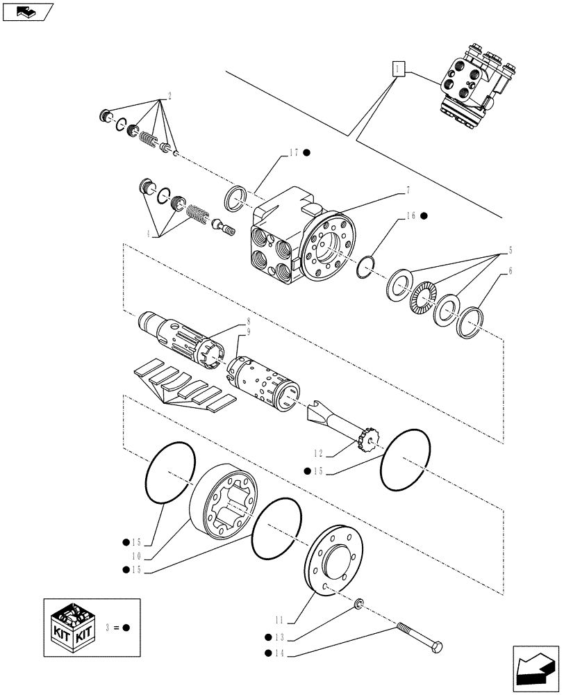 Схема запчастей Case IH FARMALL 115C - (41.200.CA[05]) - VAR - 330581 - STEERING VALVE - 2WD, COMPONENTS (41) - STEERING