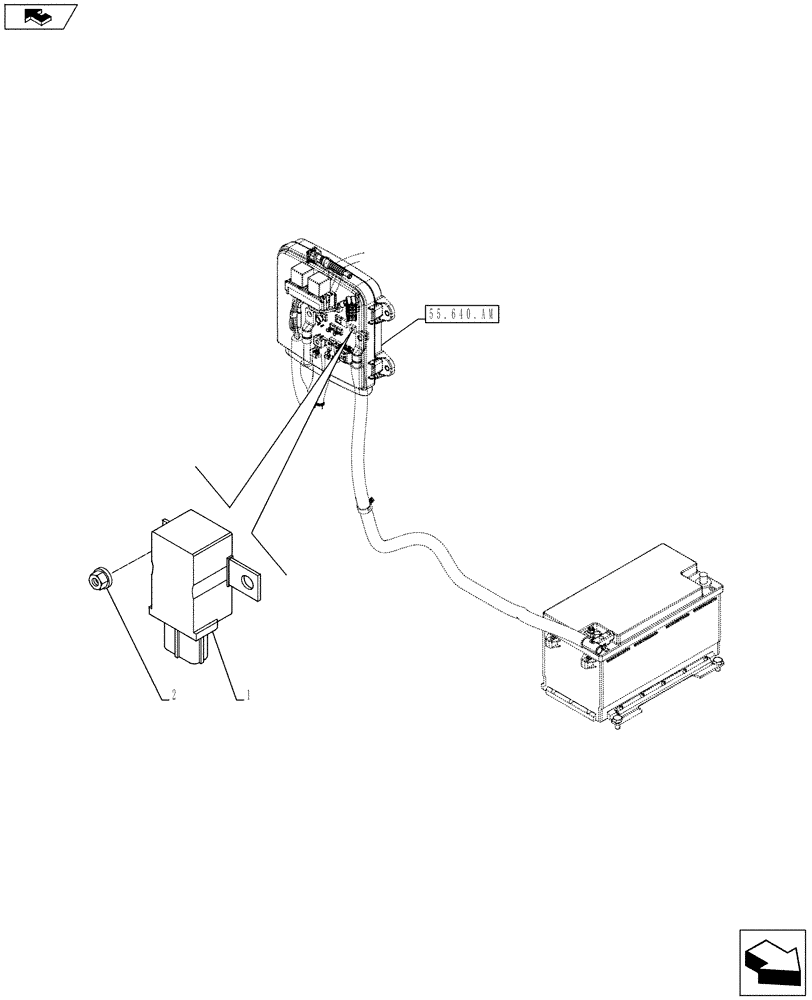 Схема запчастей Case IH FARMALL 95C - (55.302.AI[03]) - VAR - 334214 - ELECTRONIC SYSTEM BATTERY, W/CAB - ISO (55) - ELECTRICAL SYSTEMS