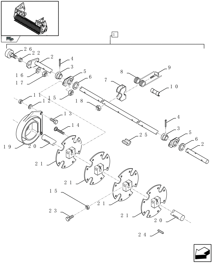 Схема запчастей Case IH LBX432S - (13.07[01]) - PICK-UP, REEL (13) - FEEDER