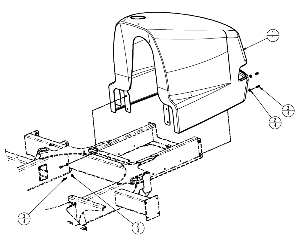 Схема запчастей Case IH SPX3320 - (04-016) - HOOD GROUP, FRONT Suspension & Frame