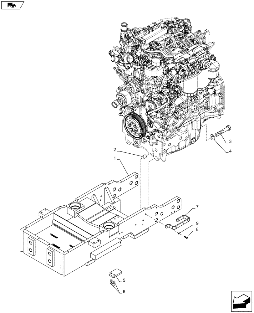 Схема запчастей Case IH FARMALL 85C - (25.100.AV[02]) - VAR - 334218, 331789 - FRONT AXLE SUPPORT, 4WD (25) - FRONT AXLE SYSTEM