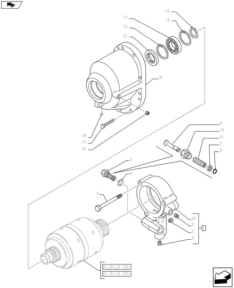 Схема запчастей Case IH FARMALL 85C - (21.155.AA[02]) - VAR - 744762, 744763 - TRANSMISSION, COVER, MANIFOLD (21) - TRANSMISSION