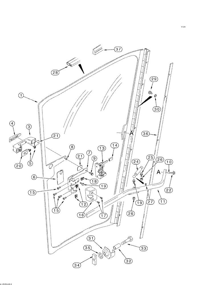 Схема запчастей Case IH 2344 - (09G-03) - CAB - DOOR ASSY, LEFT HAND (10) - CAB & AIR CONDITIONING