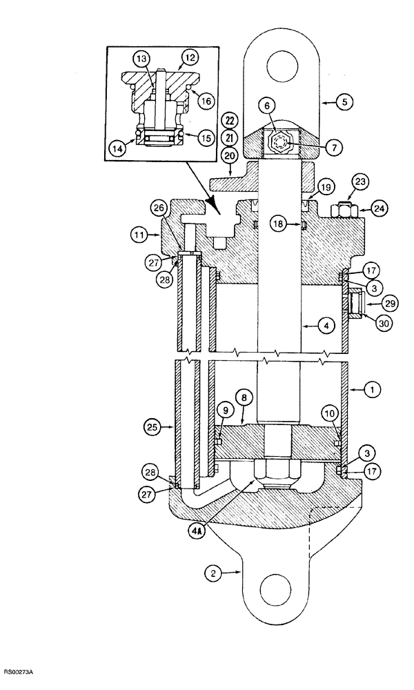 Схема запчастей Case IH 5700 - (8-050) - CYLINDER ASSEMBLY - 149950C92, 4-1/4 ID X 8 INCH STROKE (08) - HYDRAULICS