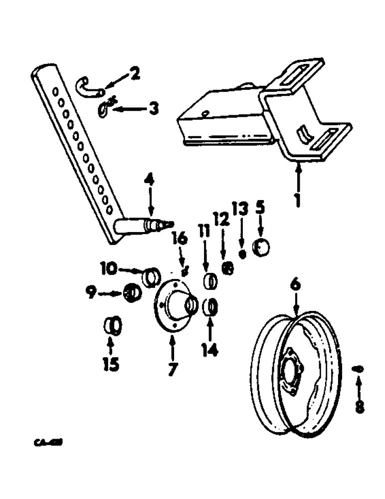 Схема запчастей Case IH 440 - (AT-6) - GAUGE WHEEL AND BRACKET 