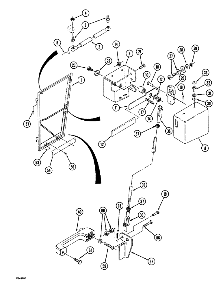 Схема запчастей Case IH 9270 - (9-045A) - CAB DOOR & LATCH P.I.N. JEE0033501 & AFTER (09) - CHASSIS/ATTACHMENTS