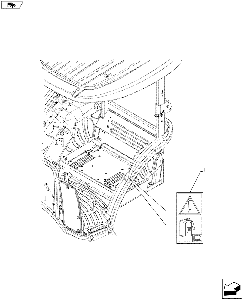 Схема запчастей Case IH FARMALL 115C - (90.108.AC[18]) - VAR - 334220, 334222, 334223, 334230, 334231, 334232, 334356 - WARNING DECAL, W/O CAB - ISO (90) - PLATFORM, CAB, BODYWORK AND DECALS