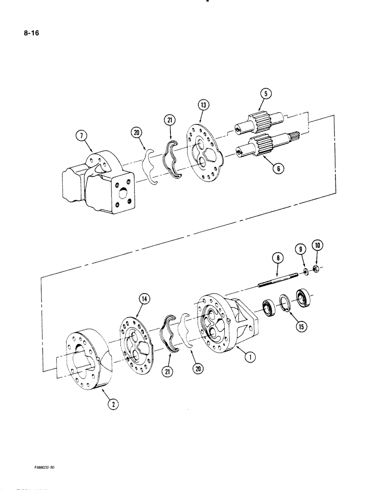 Схема запчастей Case IH STEIGER - (8-16) - HYDRAULIC GEAR PUMP ASSEMBLY, HYDRAULIC GEAR PUMP ASSEMBLY (08) - HYDRAULICS