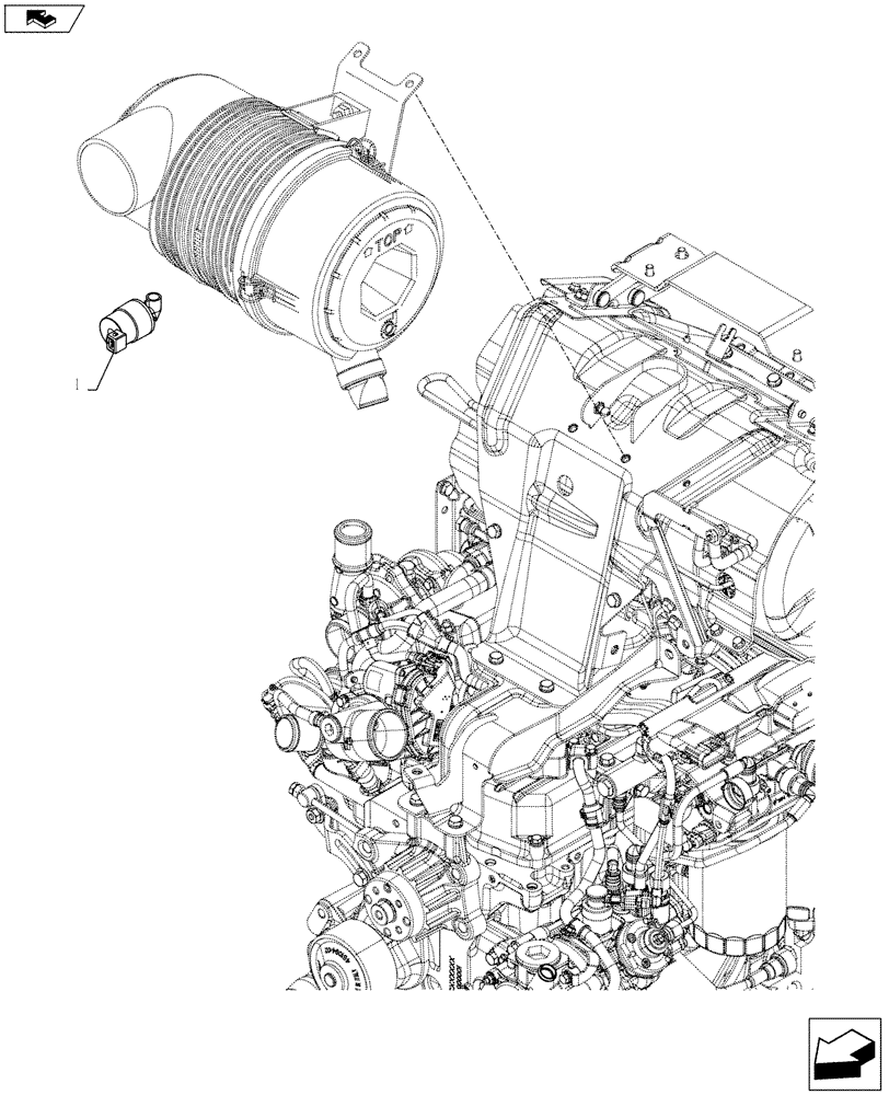 Схема запчастей Case IH FARMALL 95C - (55.014.AC[01]) - VAR - 390200 - AIR CLEANER, RESTRICTION SWITCH (55) - ELECTRICAL SYSTEMS