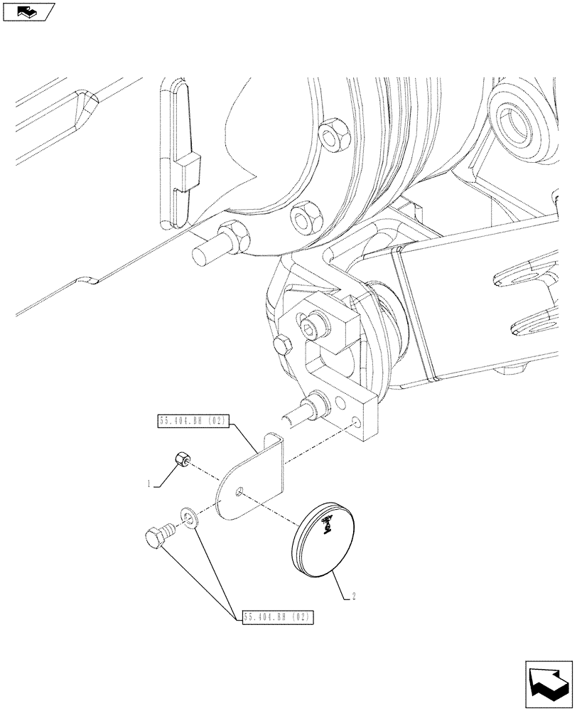 Схема запчастей Case IH FARMALL 105C - (55.404.BH[01]) - VAR - 743580, 743581, 743582, 743583, 743867 - REFLECTOR - ISO (55) - ELECTRICAL SYSTEMS