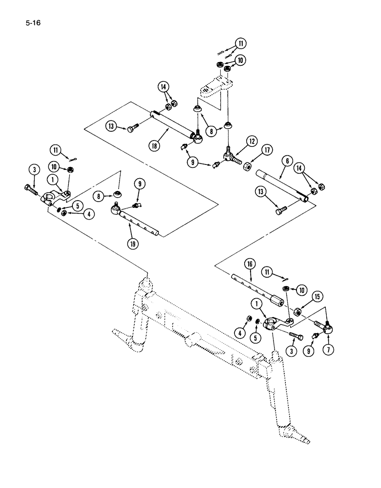 Схема запчастей Case IH 265 - (5-16) - TIE ROD AND STEERING LINKAGE (05) - STEERING