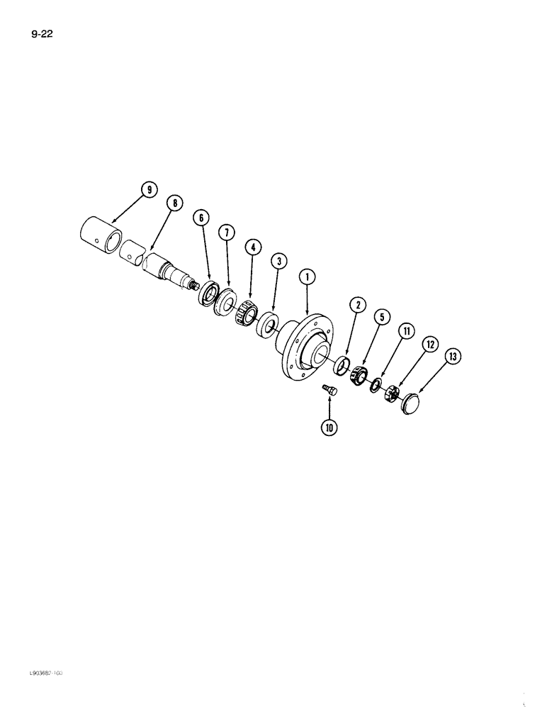 Схема запчастей Case IH 770 - (9-22) - HUB AND SPINDLE CONVERSION KIT, PRIOR TO 1975 